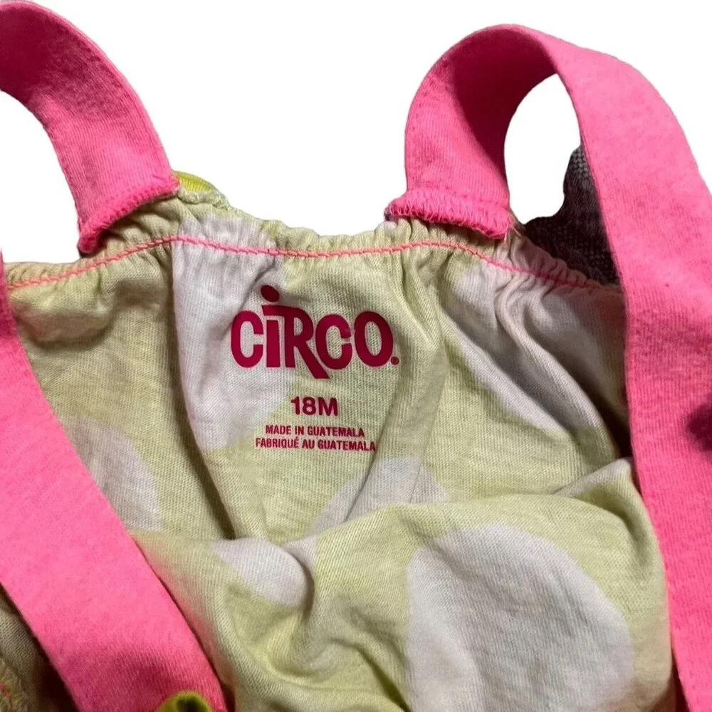 Circo 18m Lime Green & Pink Polkadot Romper